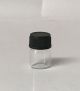 Clear Glass Vial with Black Cap